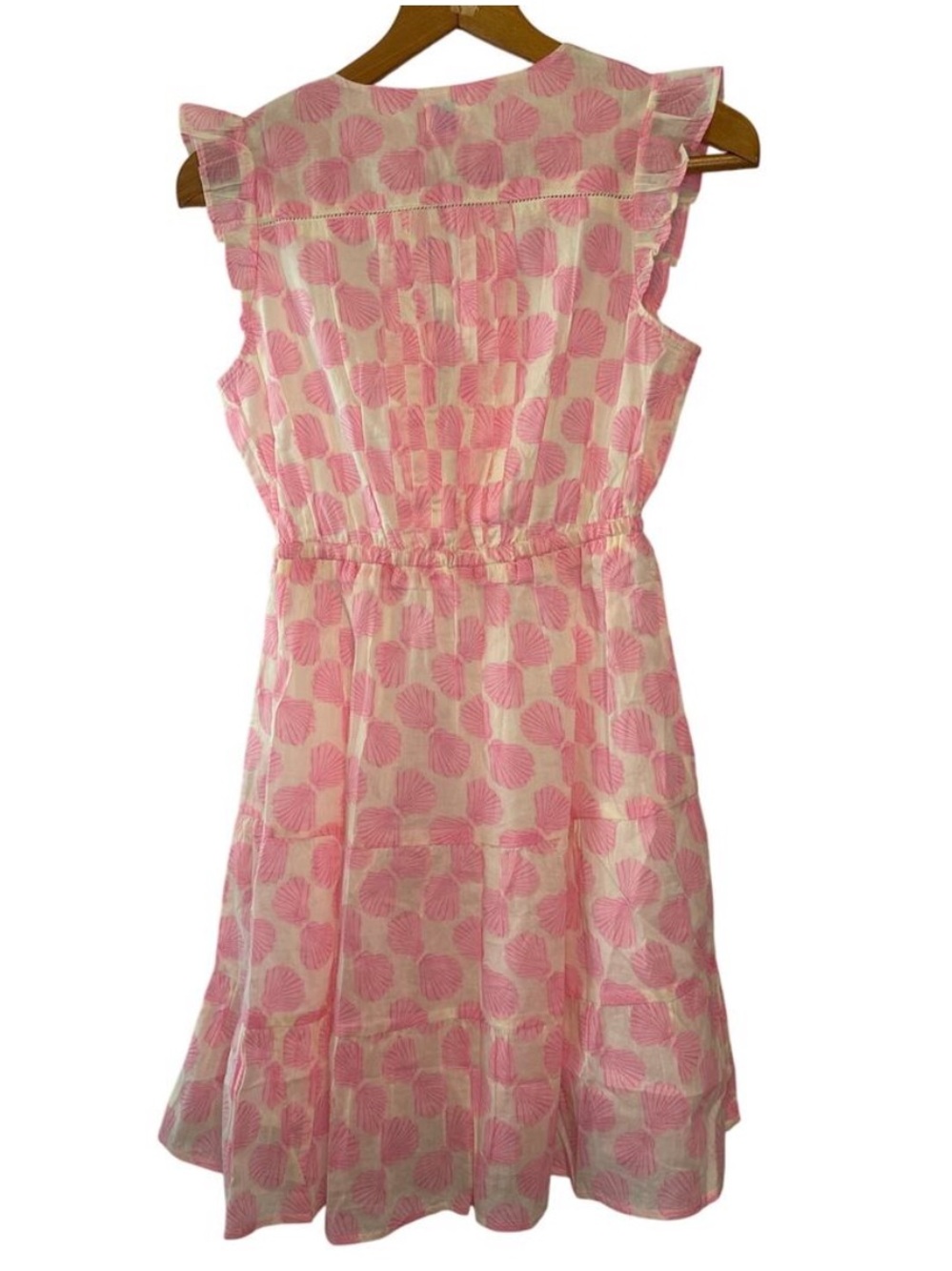 NWT Mer St. Barth Giselle Mini Dress Pink Ruffle shells XS - Picture 5 of 11